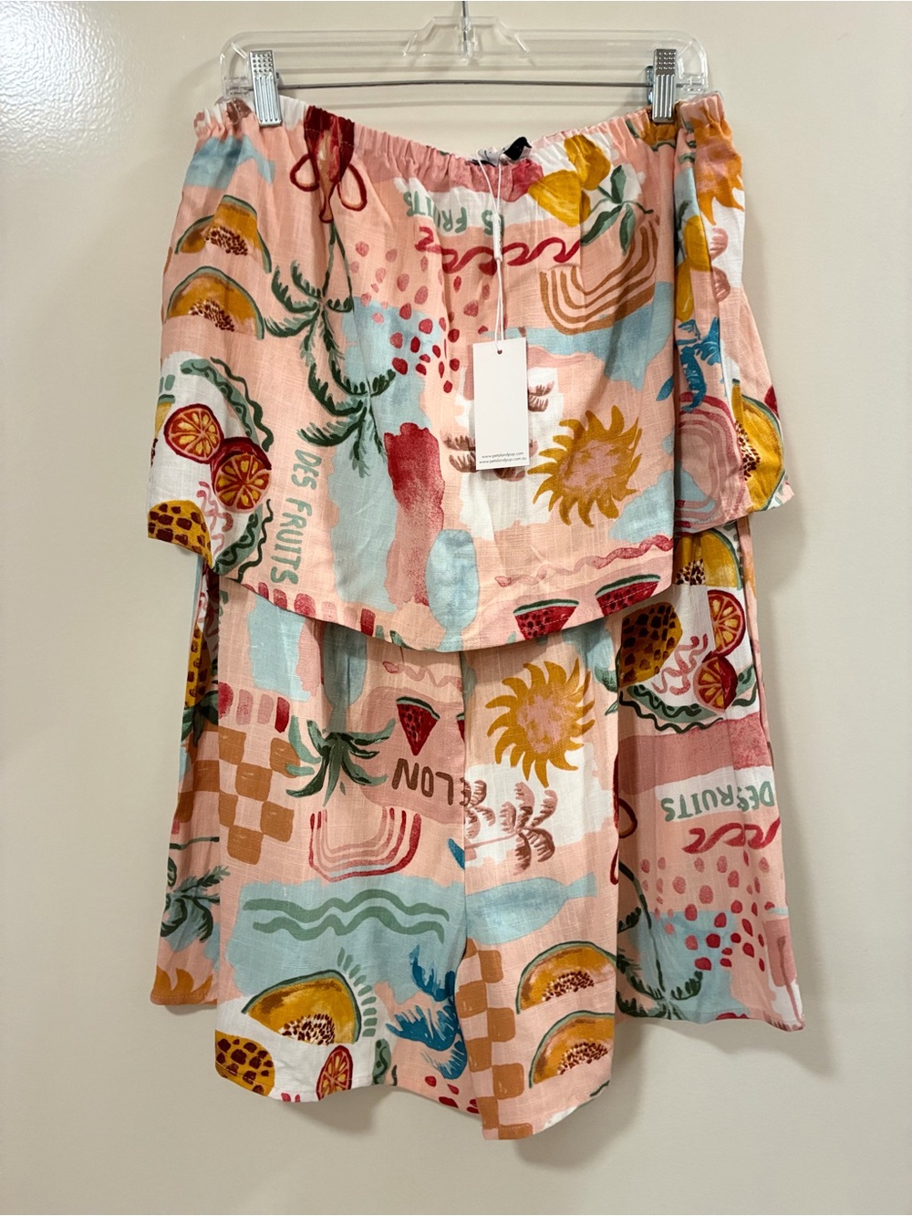 Petal & Pup Pink Multicolor Fruit-Print Girls' Romper